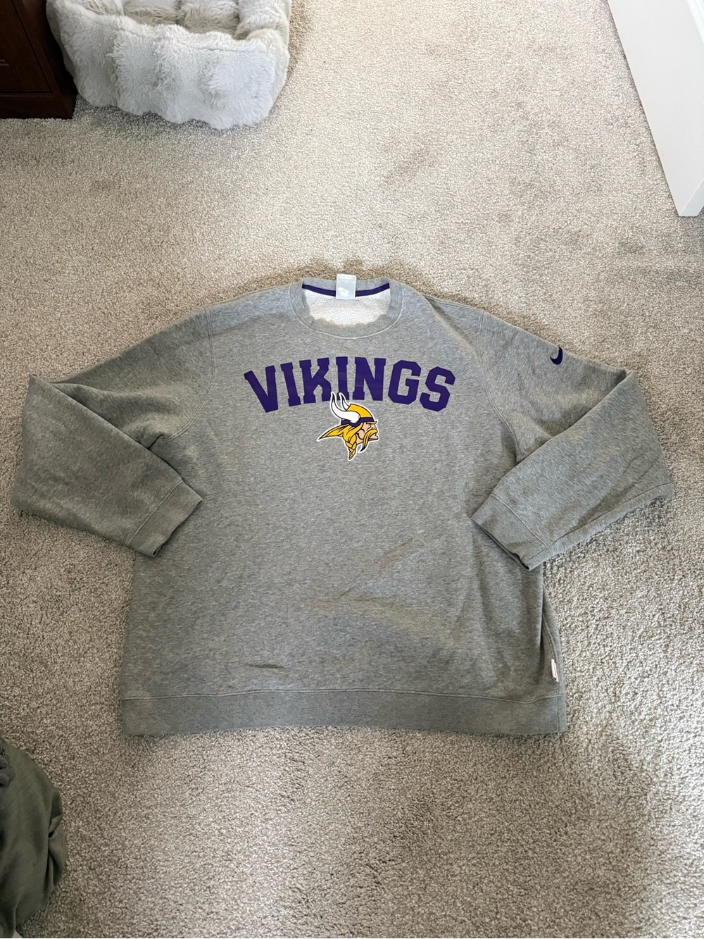Minnesota Vikings Nike Heathered Gray Pullover Sweatshirt
